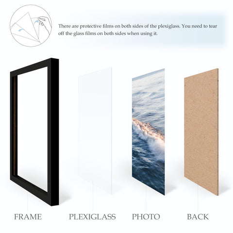 Fisnish 22x28 frame with wall hardware ready for quick decorating updates.
