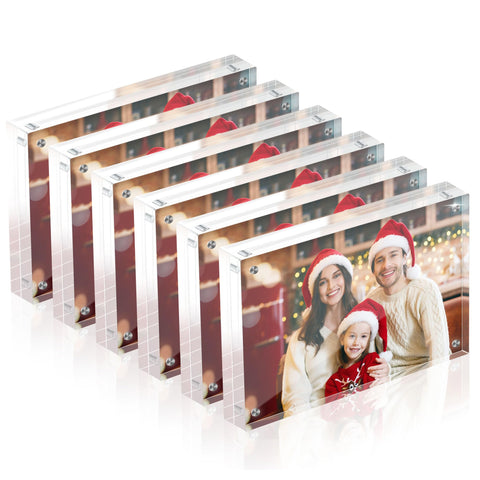 Fisnish 4x6 acrylic frame front view showing double-sided display