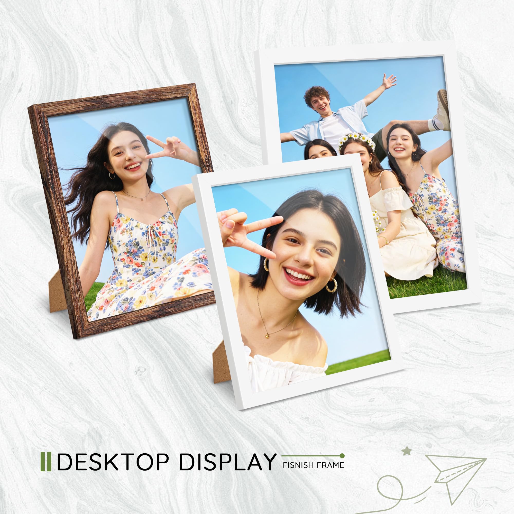 Fisnish 8x10 white frame set securely packaged for safe delivery