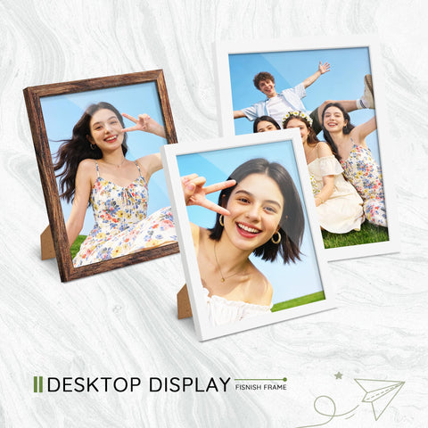 Fisnish 8x10 white frame set securely packaged for safe delivery
