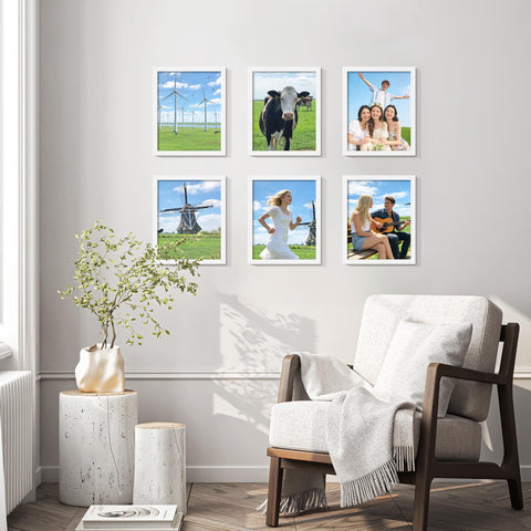 Fisnish 8x10 white frame set versatile wall and tabletop display for any room
