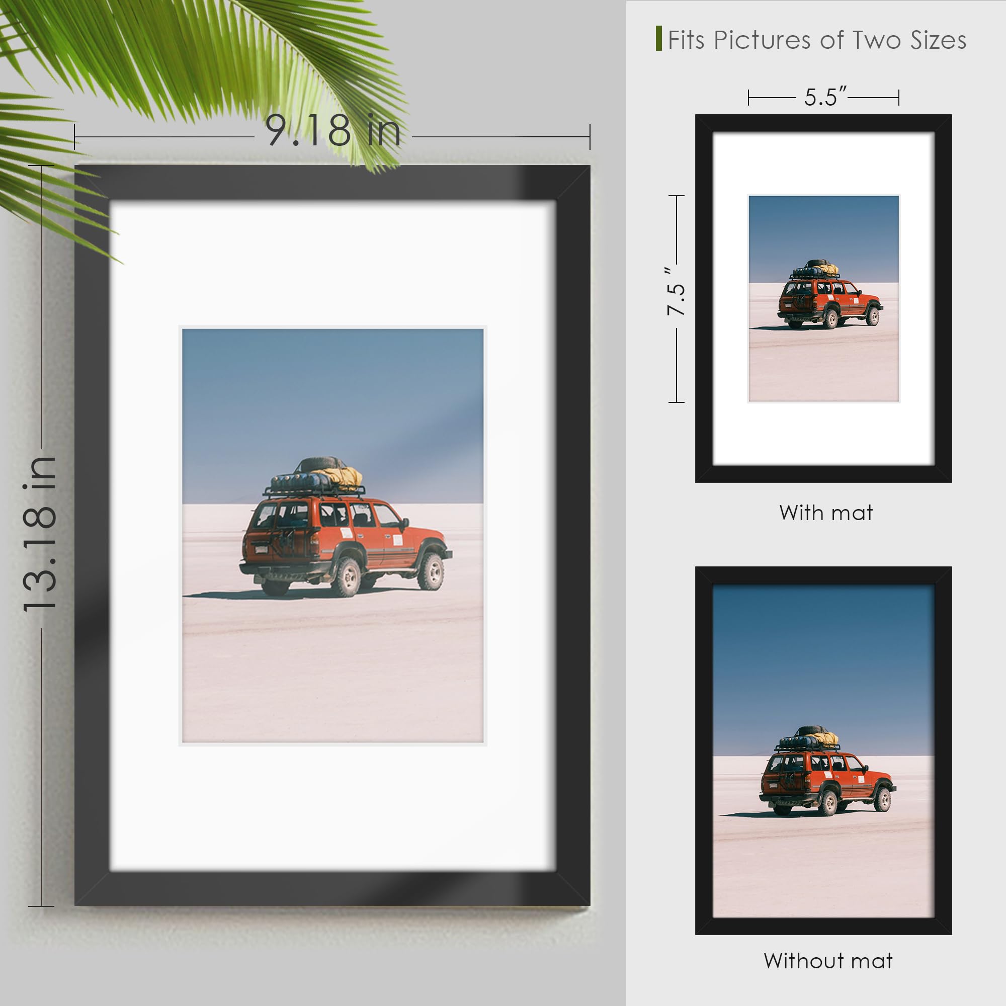 Fisnish 8x12 no-mat frame ideal for larger prints.