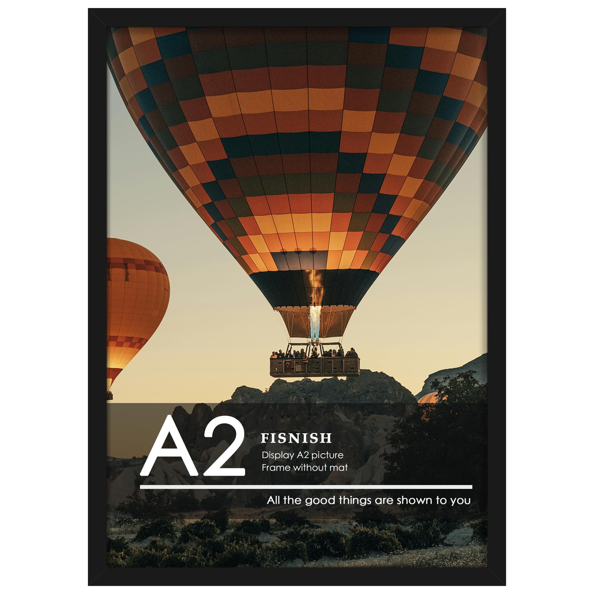 Fisnish A2 frame black displays posters edge-to-edge for bold home decor