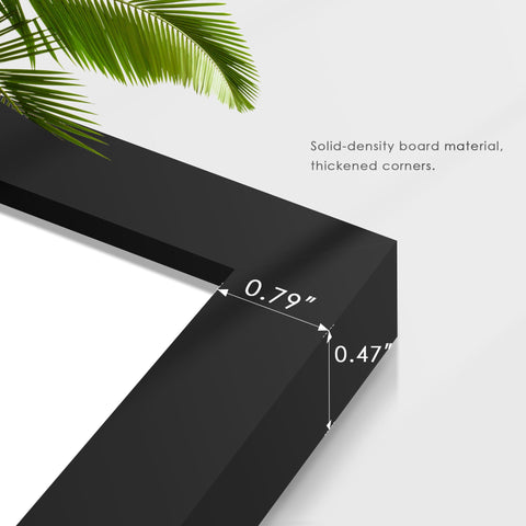 Fisnish frames with MDF construction and acrylic glass protection.