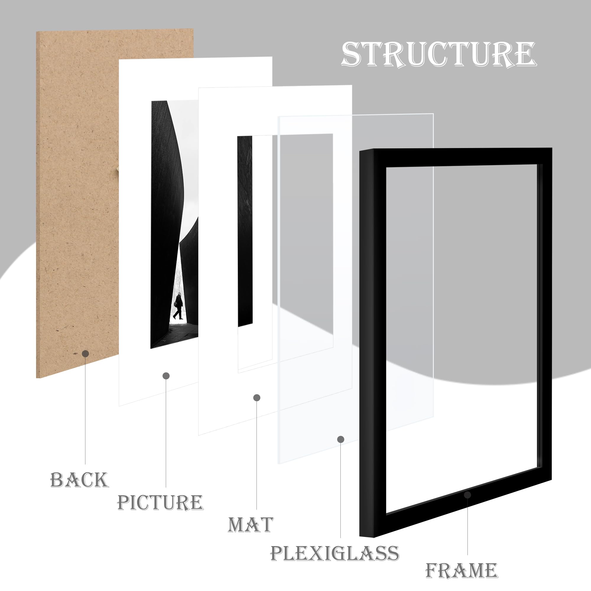 Fisnish frame with spring-loaded back enables easy photo swaps.