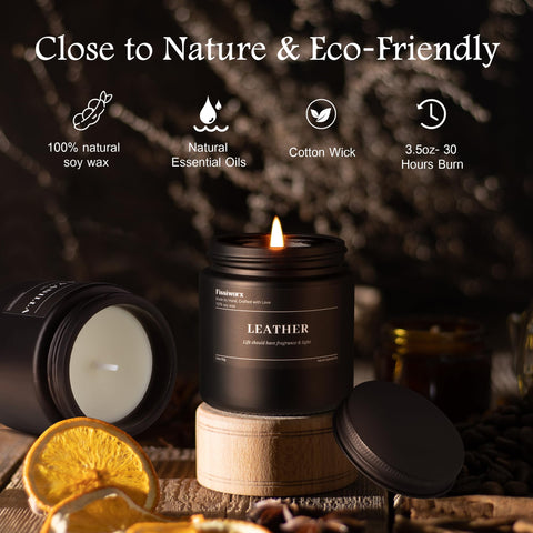 FISSIWORX oak candle delivers whiskey-cask atmosphere for study or lounge.