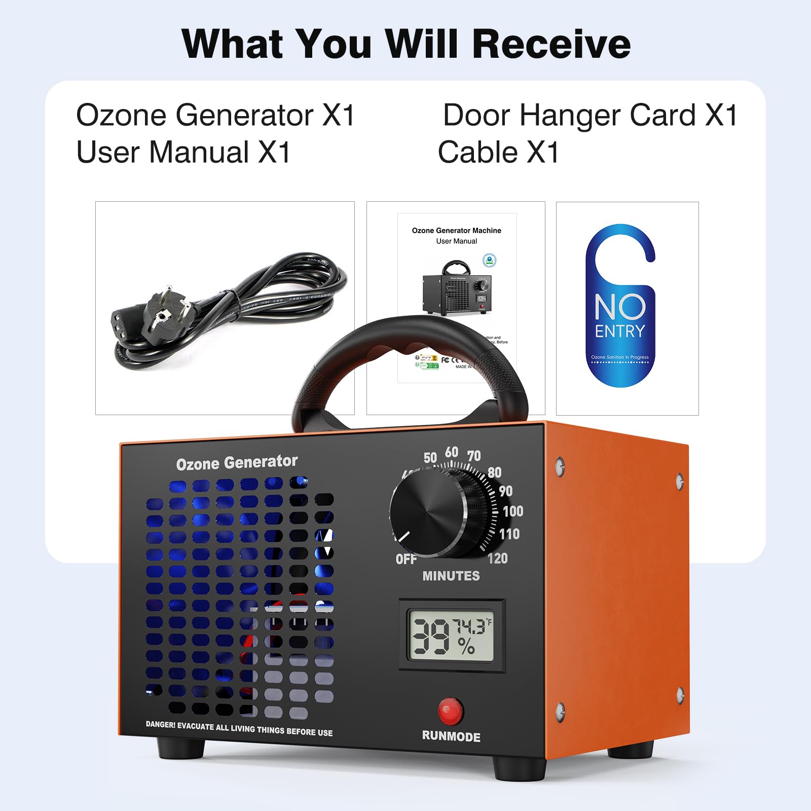 Fitabok ozone generator used in kitchen or living area for odor control.