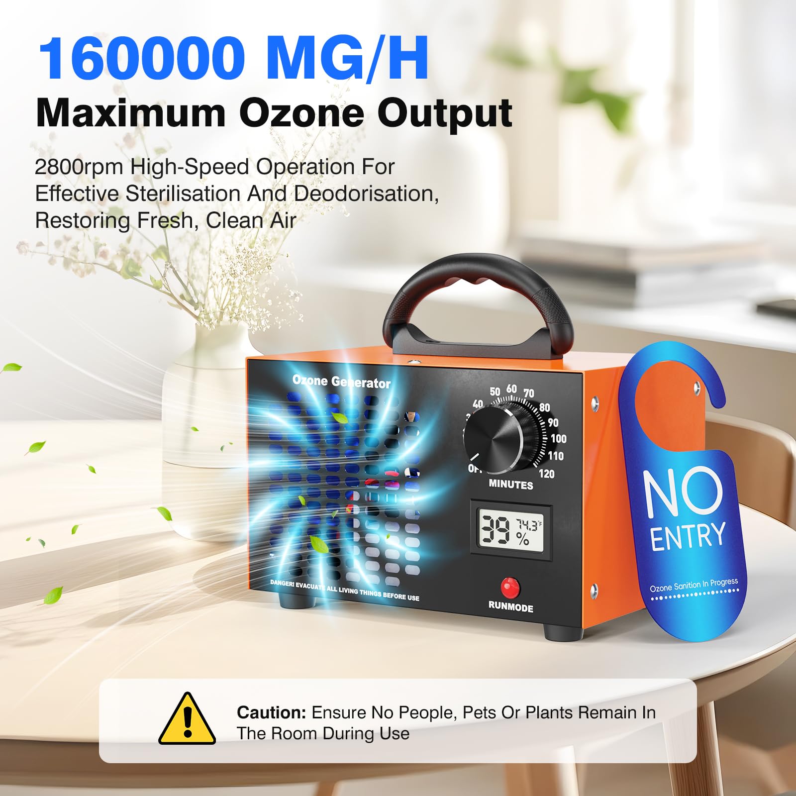 Fitabok ozone generator timer display with real time data for controlled sessions.