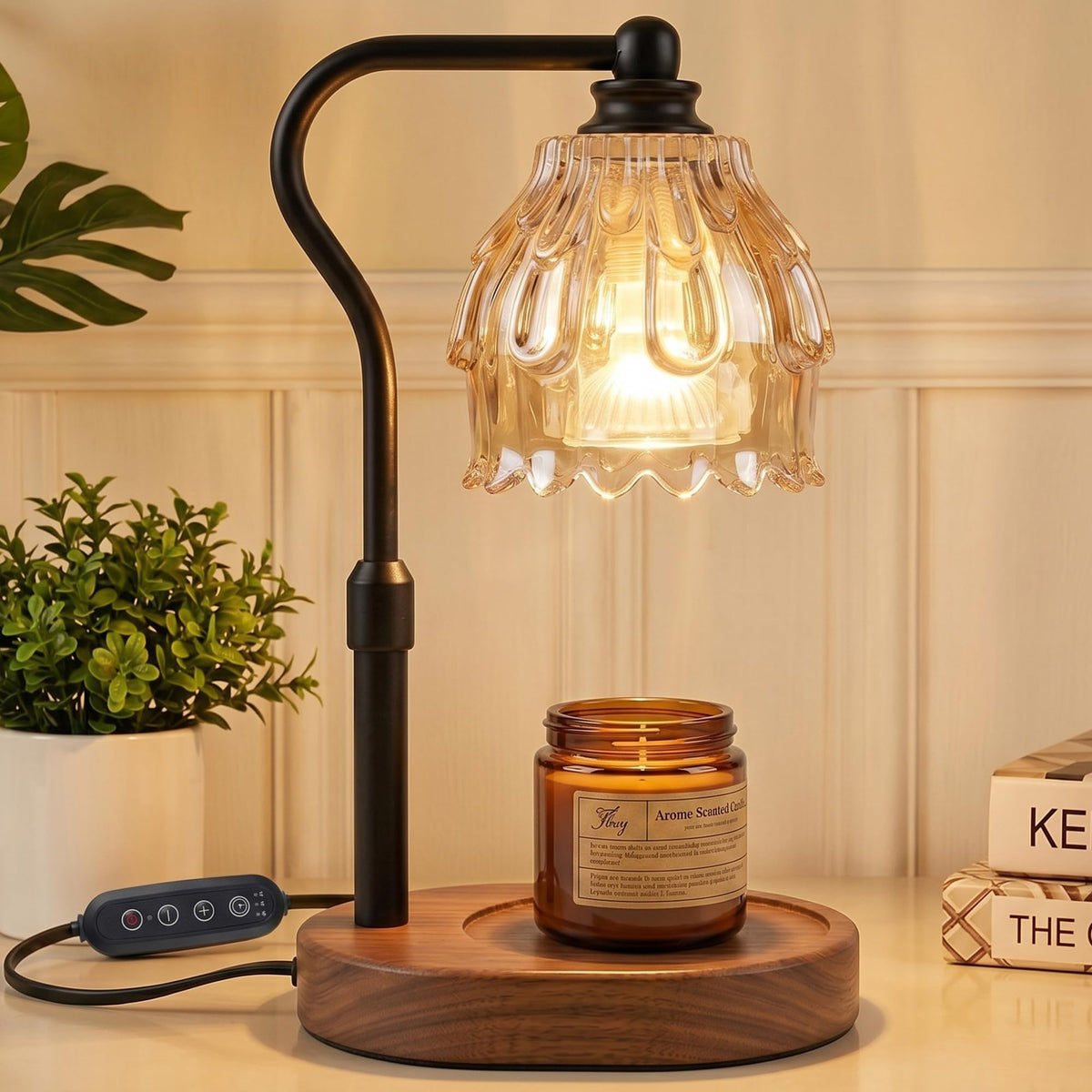 Fitrobust candle warmer base demonstrating safe flame-free fragrance diffusion
