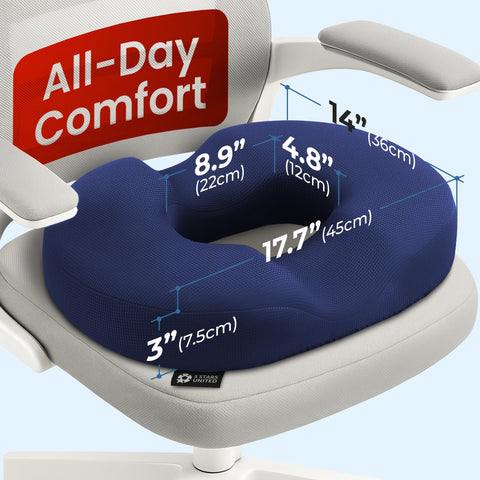 Five Stars United Donut Pillow non-slip back keeps seating stable on any chair