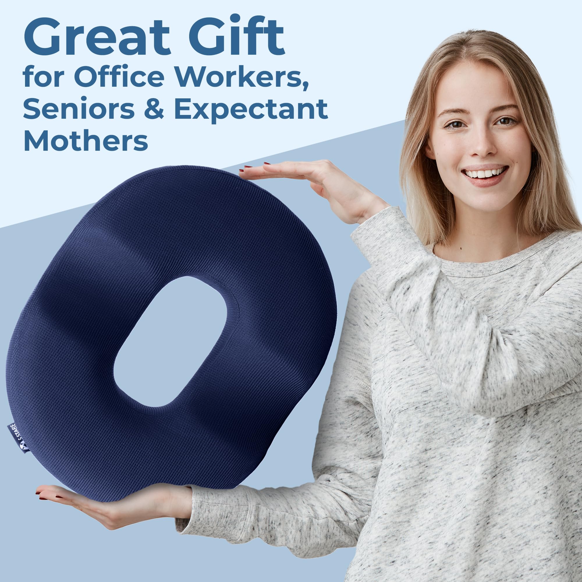 Five Stars United Donut Pillow removable cover is easy to machine wash