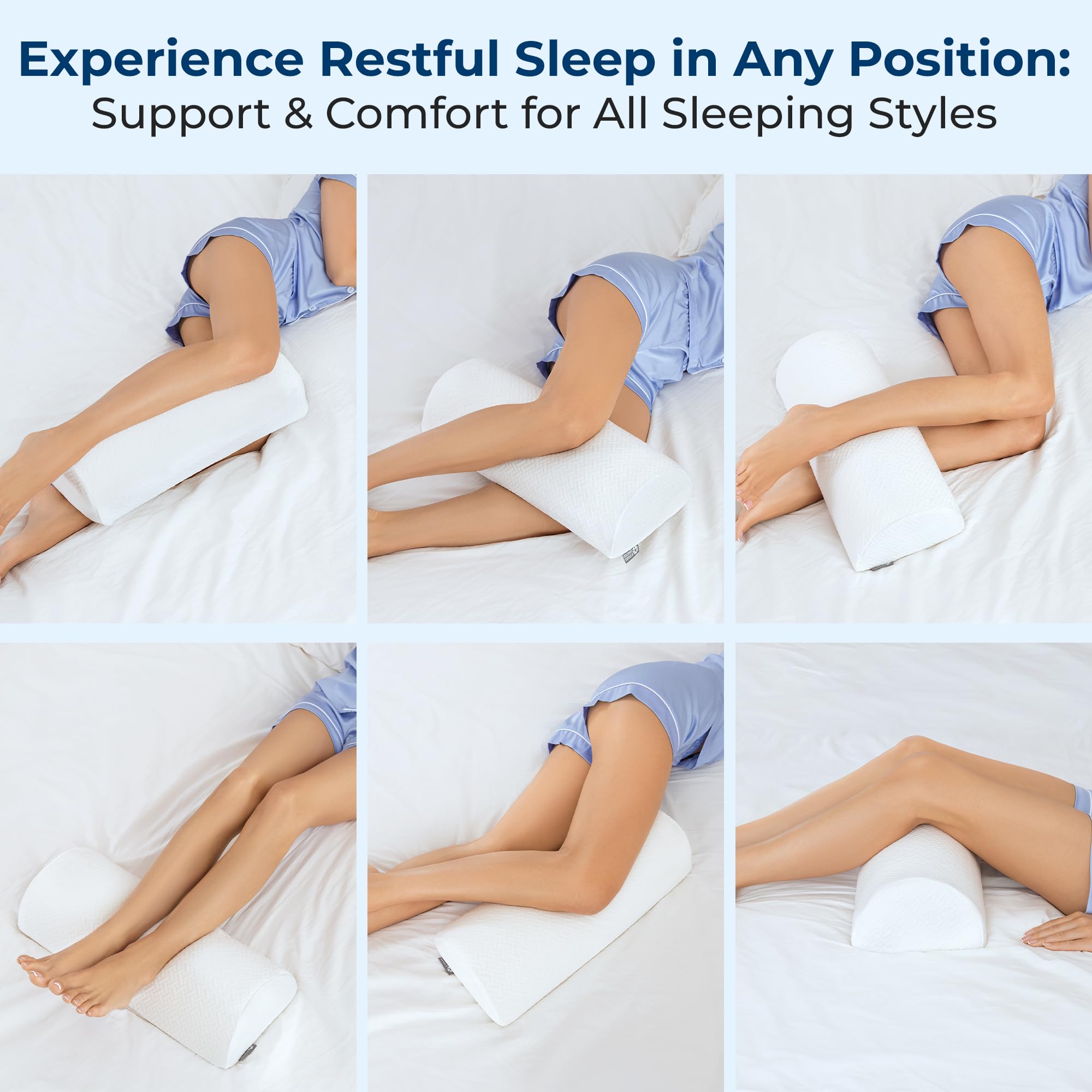 Five Stars United knee pillow upper leg provides hip and knee support.