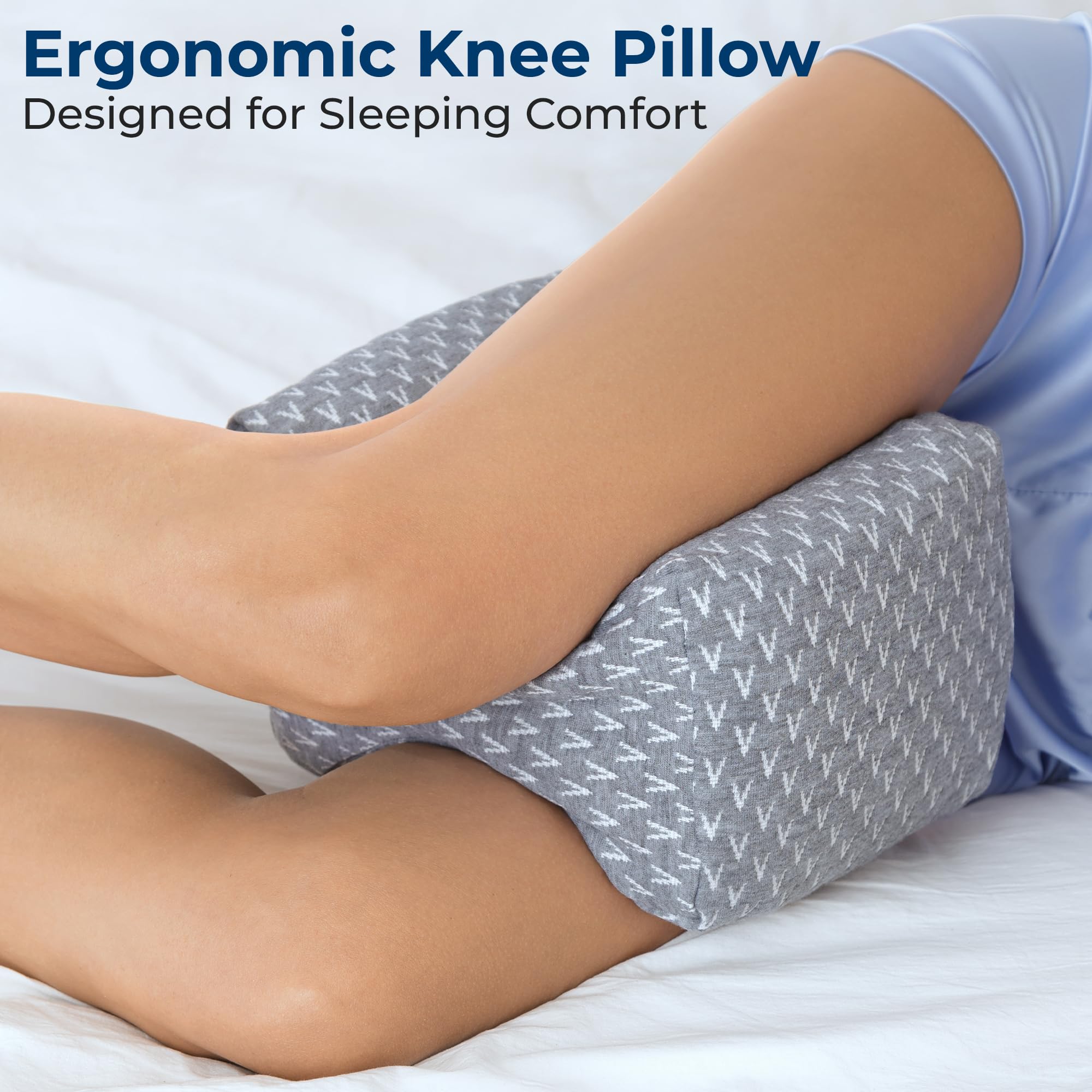 Five Stars United memory foam leg pillow contours to legs for targeted support.