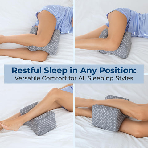 Five Stars United side sleep position knee pillow demonstrates knee separation