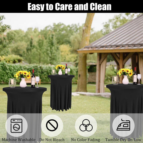 Fivenl cocktail table skirt easy to install on high-top tables