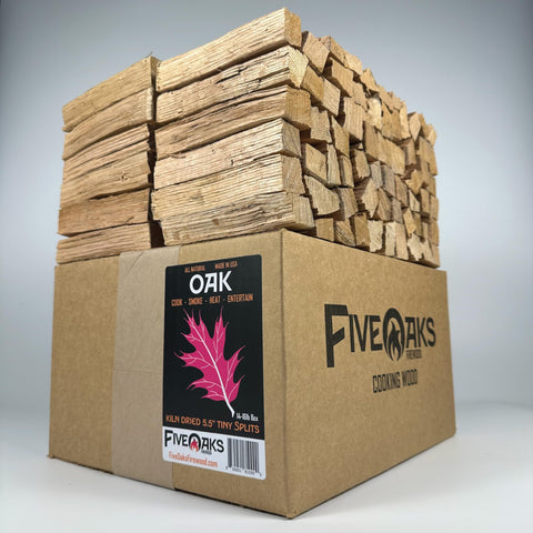 FiveOaks Kiln Dried Oak pizza wood 5-inch splits for quick ignition and high heat