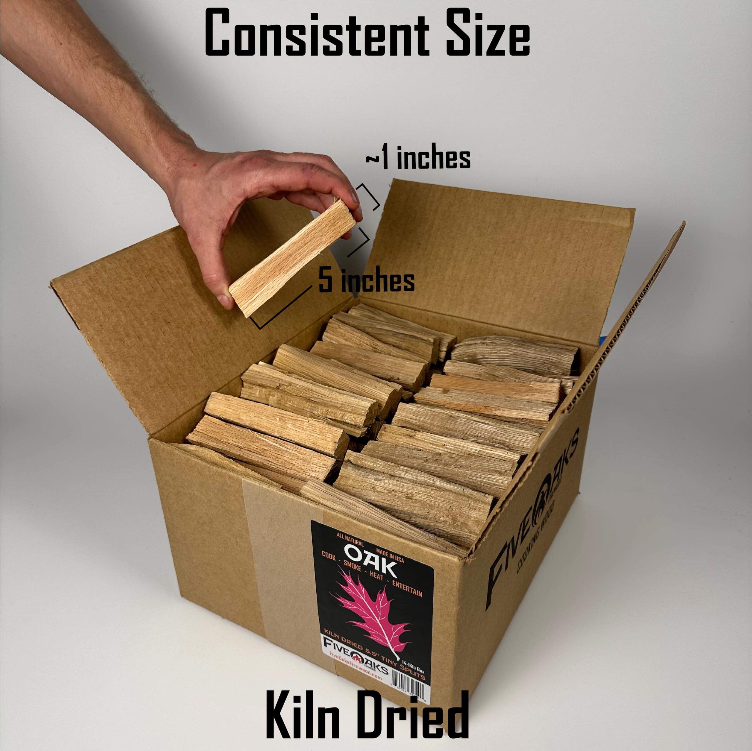 FiveOaks Kiln Dried Oak pizza wood 5-inch splits delivering fast lighting