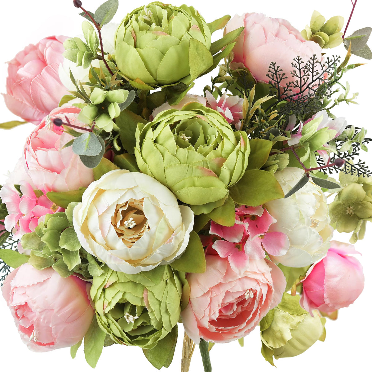 FiveSeasonStuff artificial peony bouquet in pink for elegant wedding centerpieces