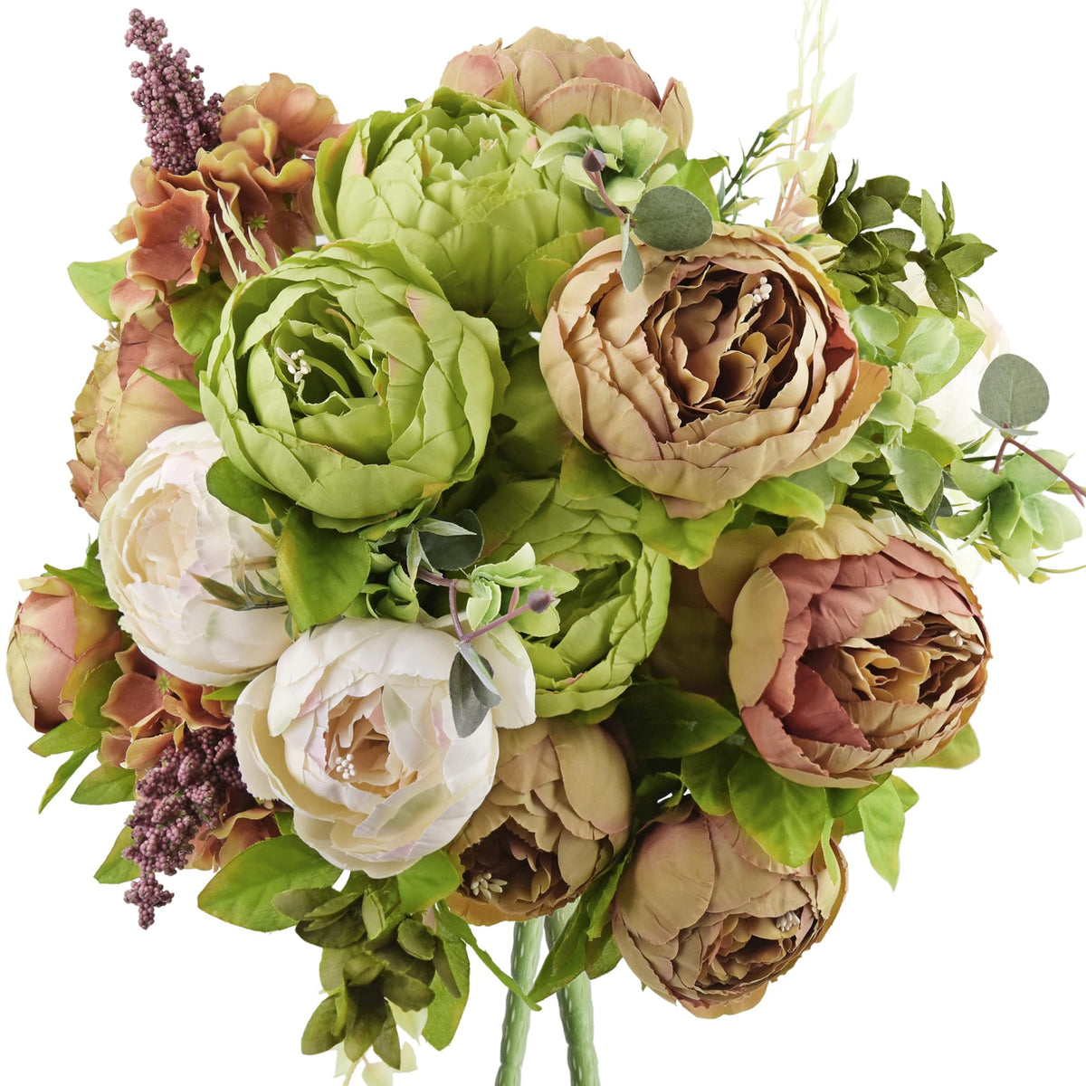 FiveSeasonStuff rustic peony bouquets set displayed for elegant wedding decor