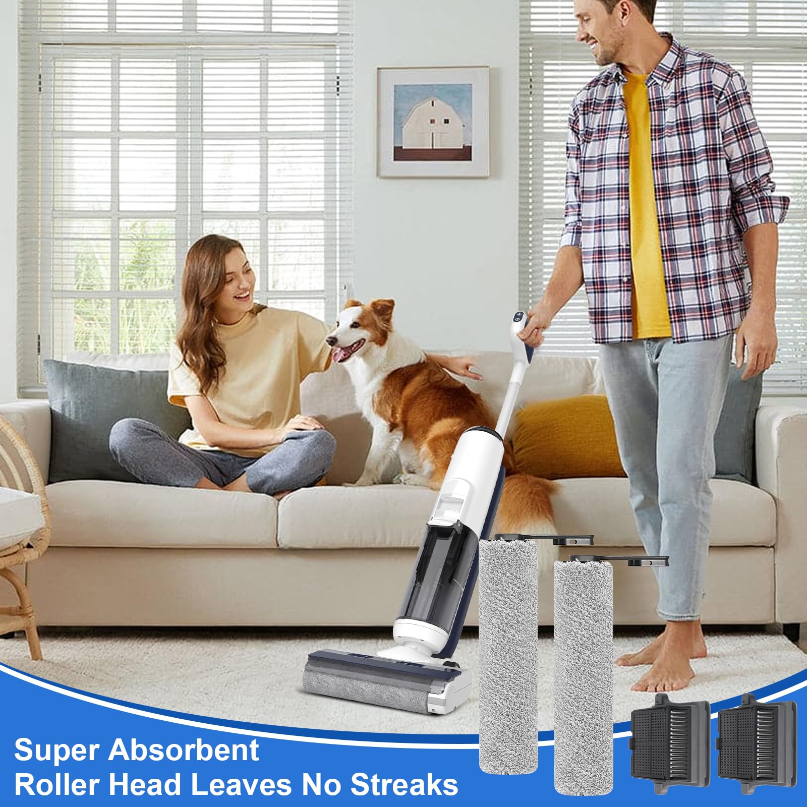 Fixbetter iFLOOR 5 Breeze dual-roller design covers more area quickly.