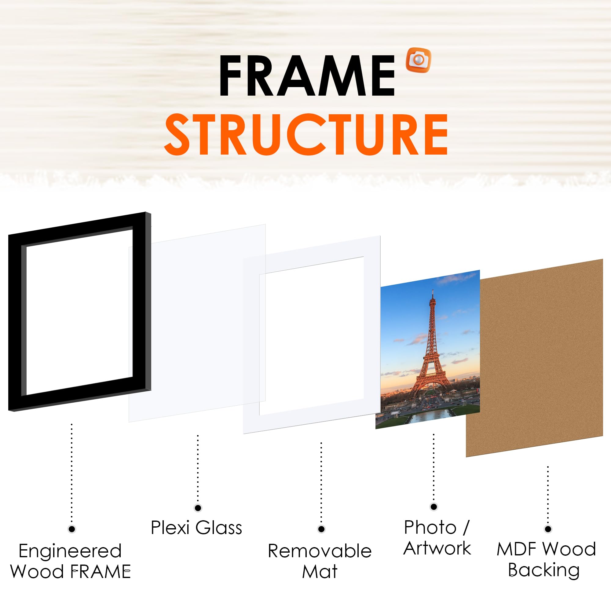 FIXSMITH 8x10 frame without mat displaying a large photo cleanly.