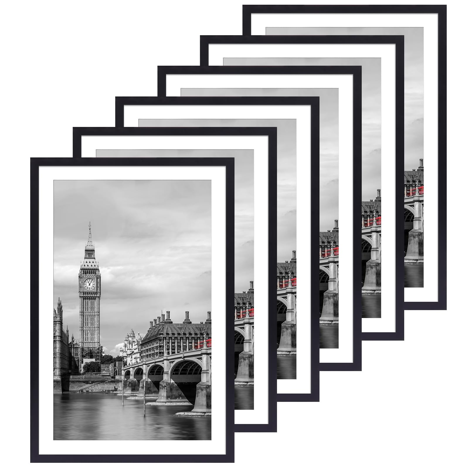 Fixwal 11x17 black frame with border ready for gallery-style wall display.
