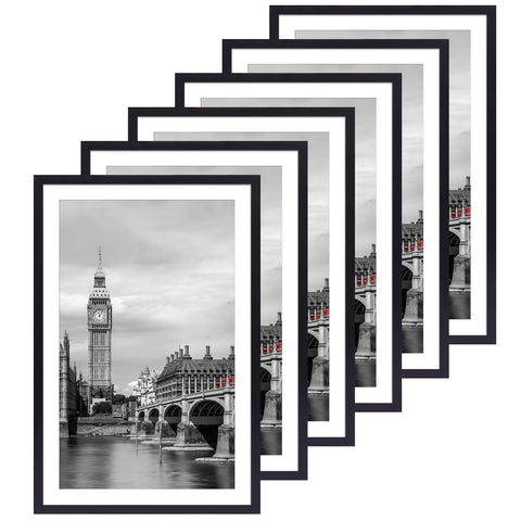 Fixwal 11x17 black frame with border ready for gallery-style wall display.