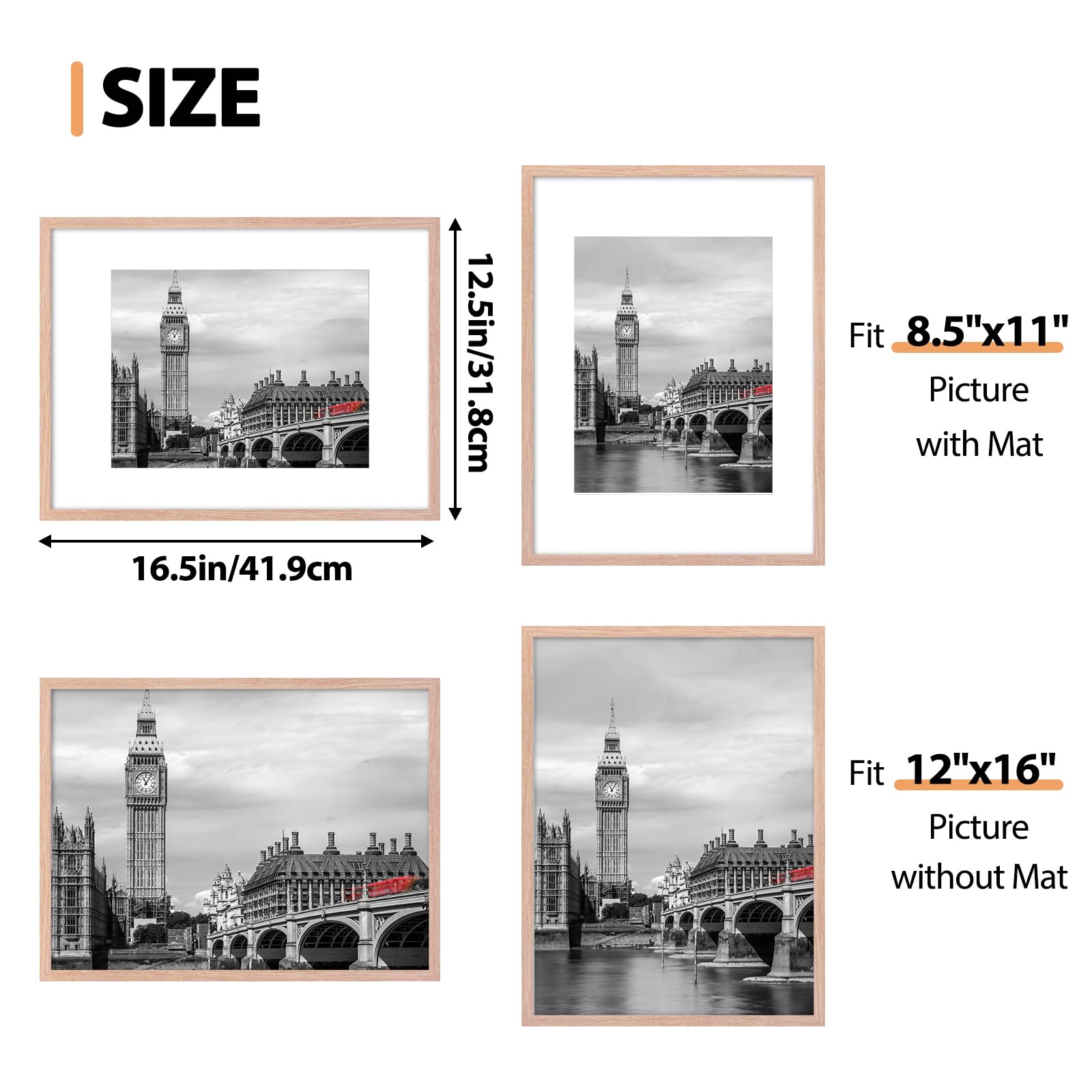 Fixwal 12x16 lightweight frames ideal for easy wall hanging and flexible arrangement