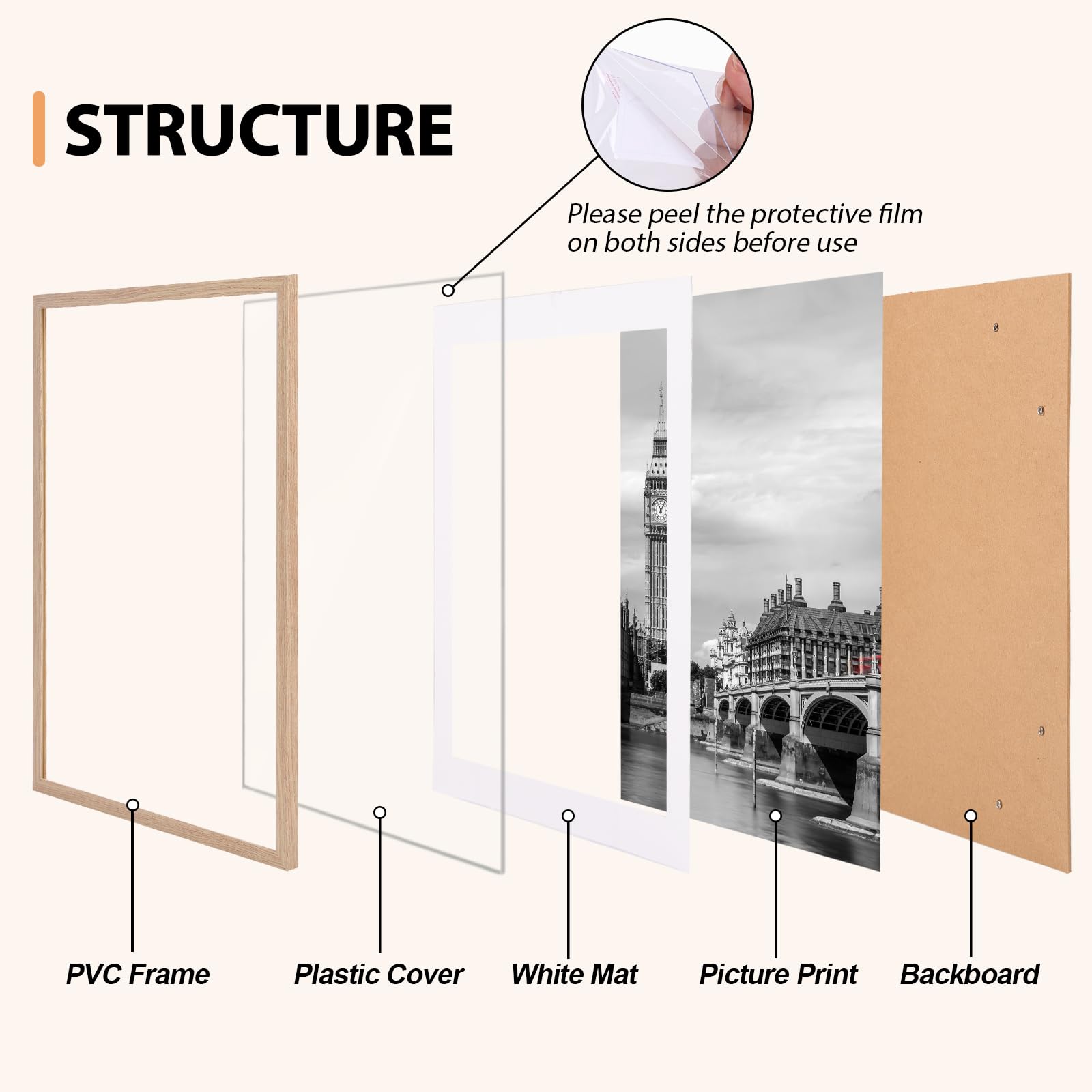 Fixwal 12x16 natural finish frames highlight memories without overpowering artwork