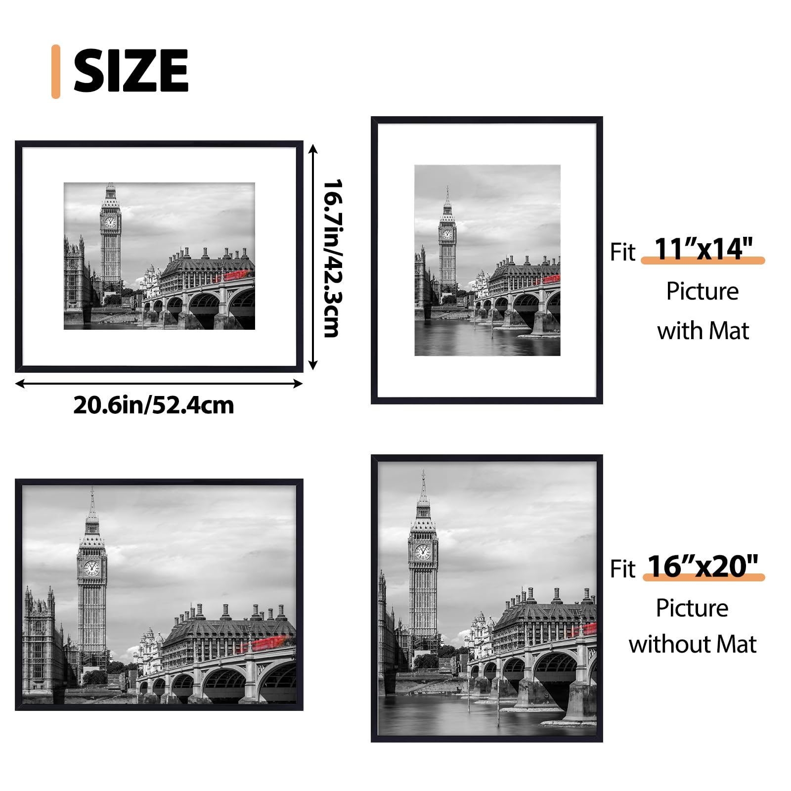 Fixwal frame with shatterproof plastic glass protects memories while keeping clarity