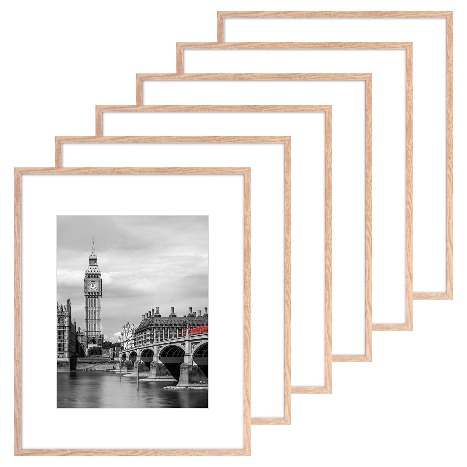Fixwal 16x20 poster frame natural six-pack front view for cohesive wall displays.