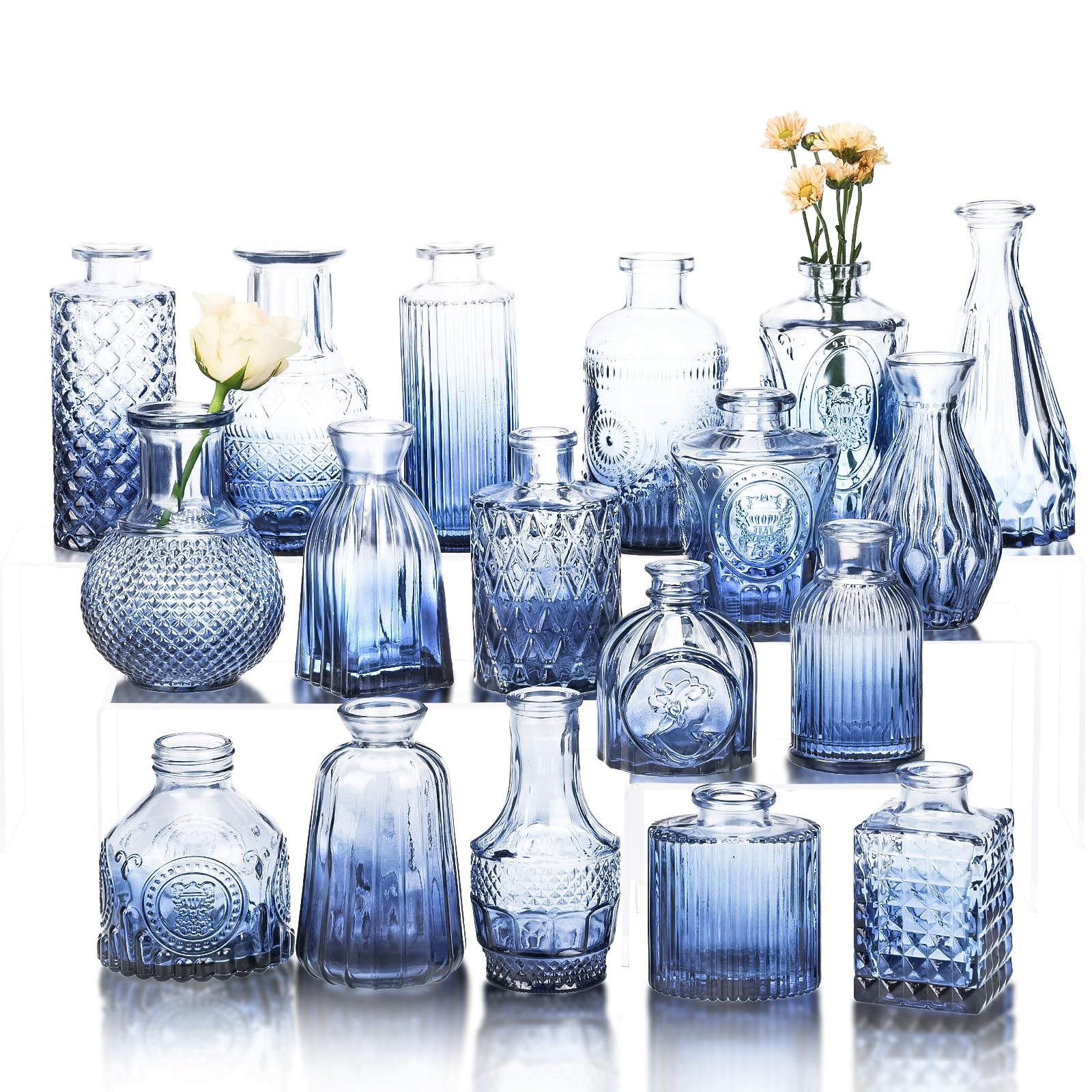 Fixwal blue bud vases set of 18 for vibrant tabletop centerpieces