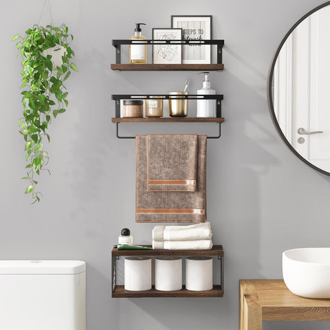 Fixwal 3-tier over-toilet shelf installed in bathroom