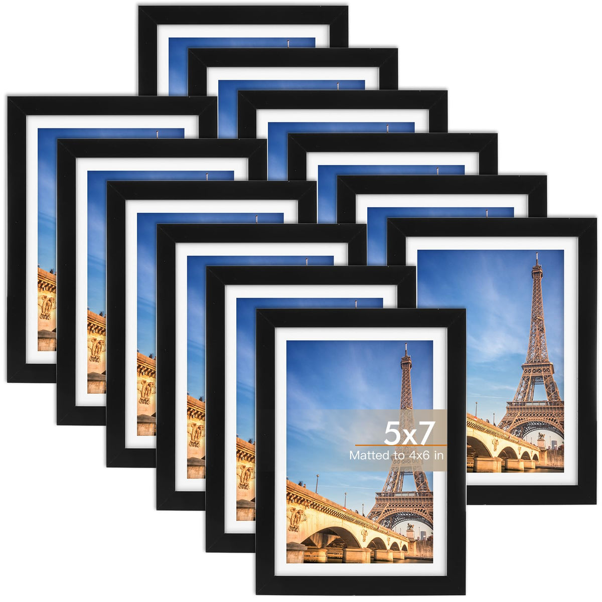 Fixwal 5x7 frame set with black border for wall display.