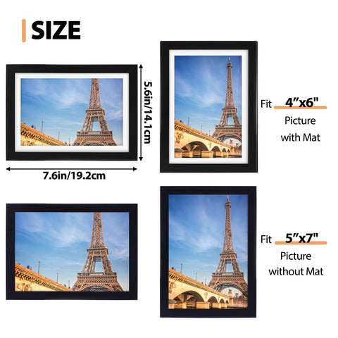 Fixwal 5x7 frame with ultra-thin black bezel for photos.