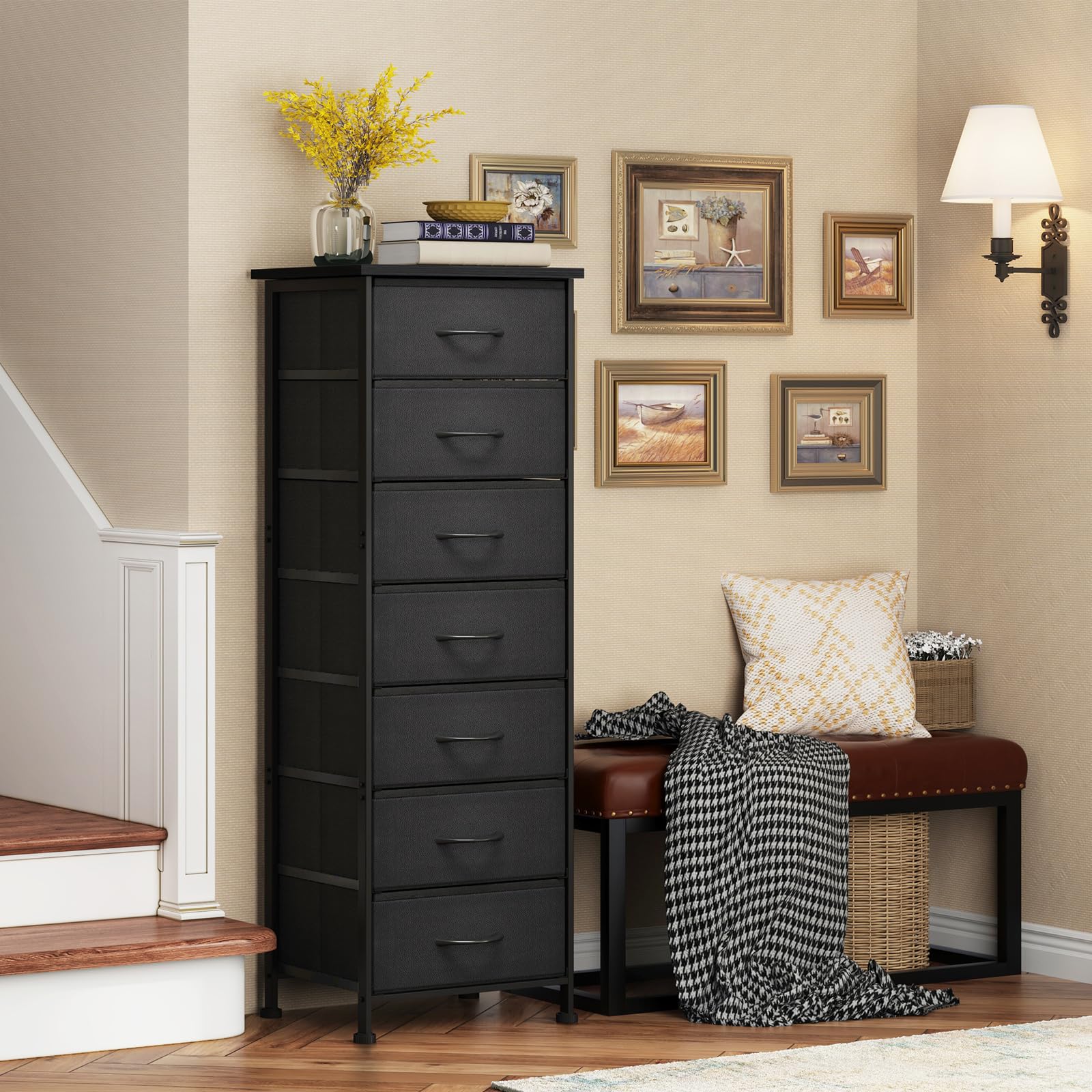 Fixwal anti-tip hardware attached to frame enhances safety.