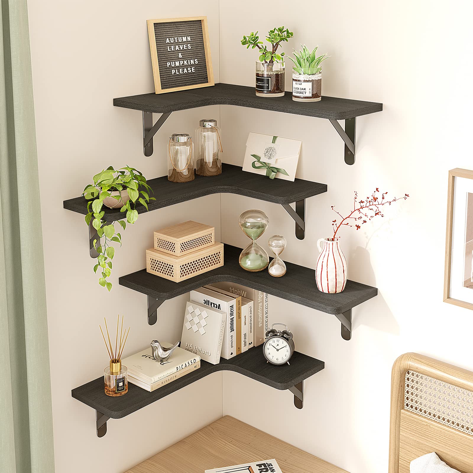 Fixwal arc corner design adds rustic charm while expanding display options.