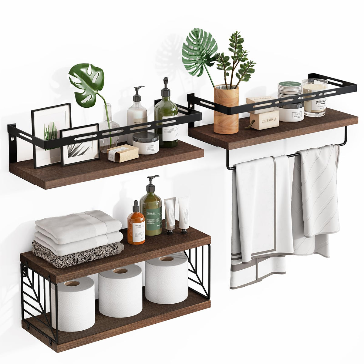 Fixwal over-toilet shelves front view with space-saving design