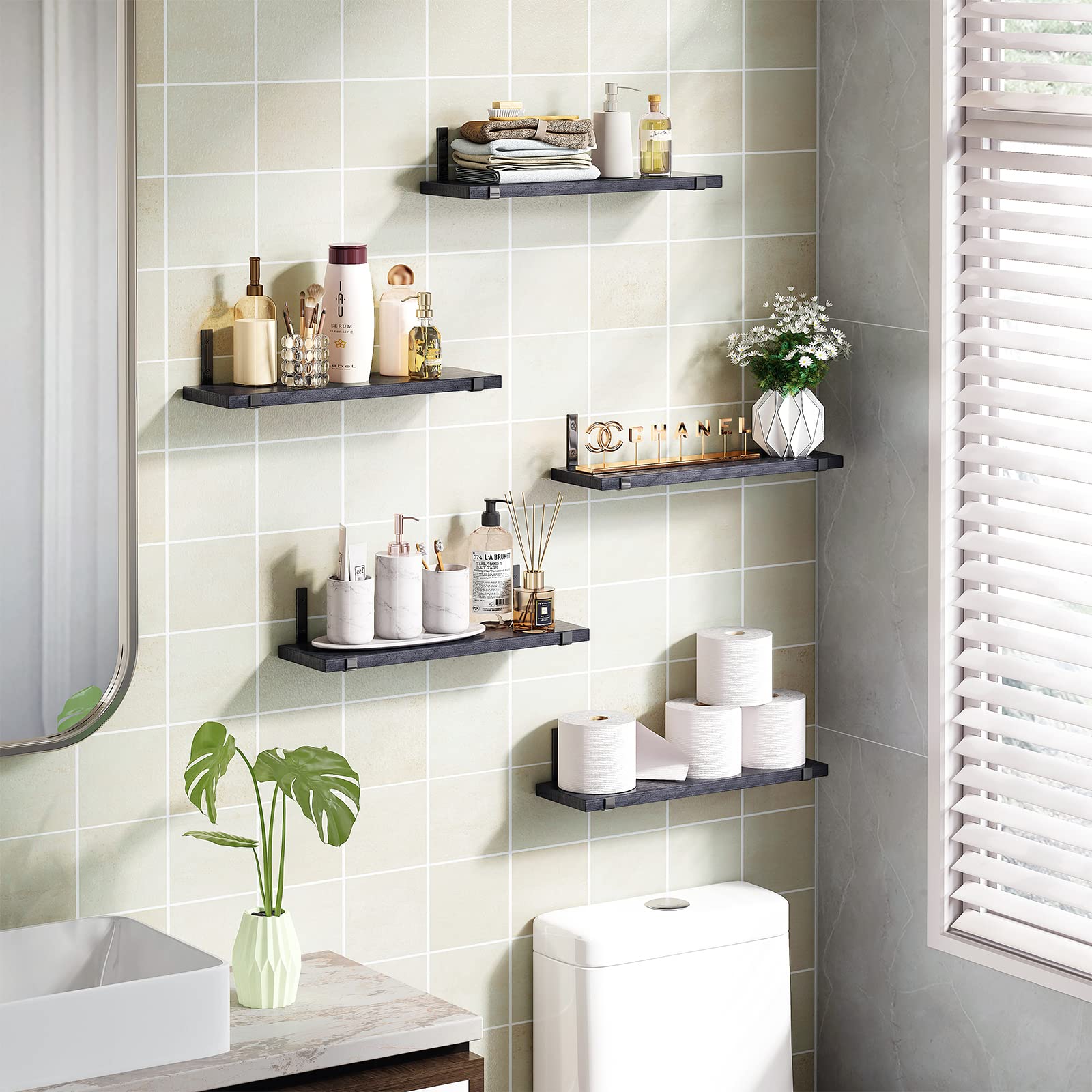 Fixwal bedroom shelf doubles as a compact nightstand in small spaces.
