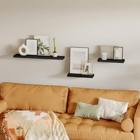 Fixwal black floating shelves bedroom storage for tidy surfaces