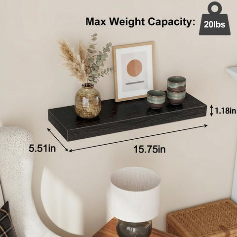Fixwal black floating shelves showcase wood texture for rustic wall storage