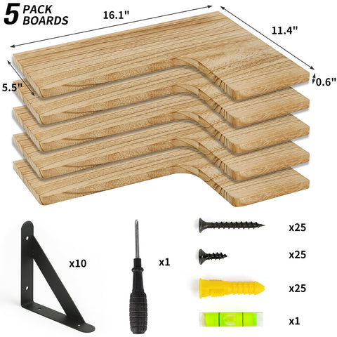 Fixwal carbonized black brackets providing sturdy support and bold contrast