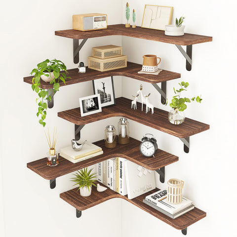 Fixwal corner floating shelves assembly demonstrates space saving storage solution