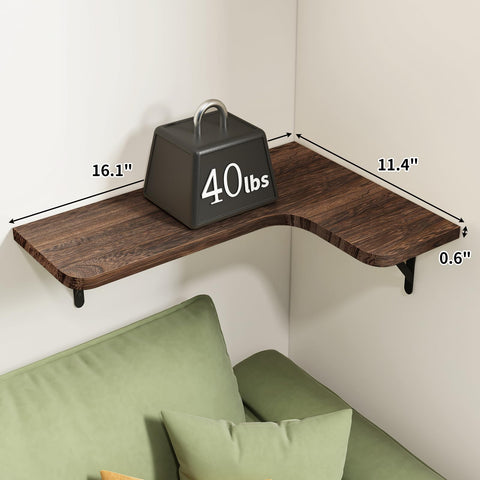Fixwal corner floating shelves brackets closeup highlights sturdy paulownia wood
