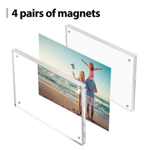 Fixwal crystal-clear acrylic with strong magnet corners for easy photo swapping