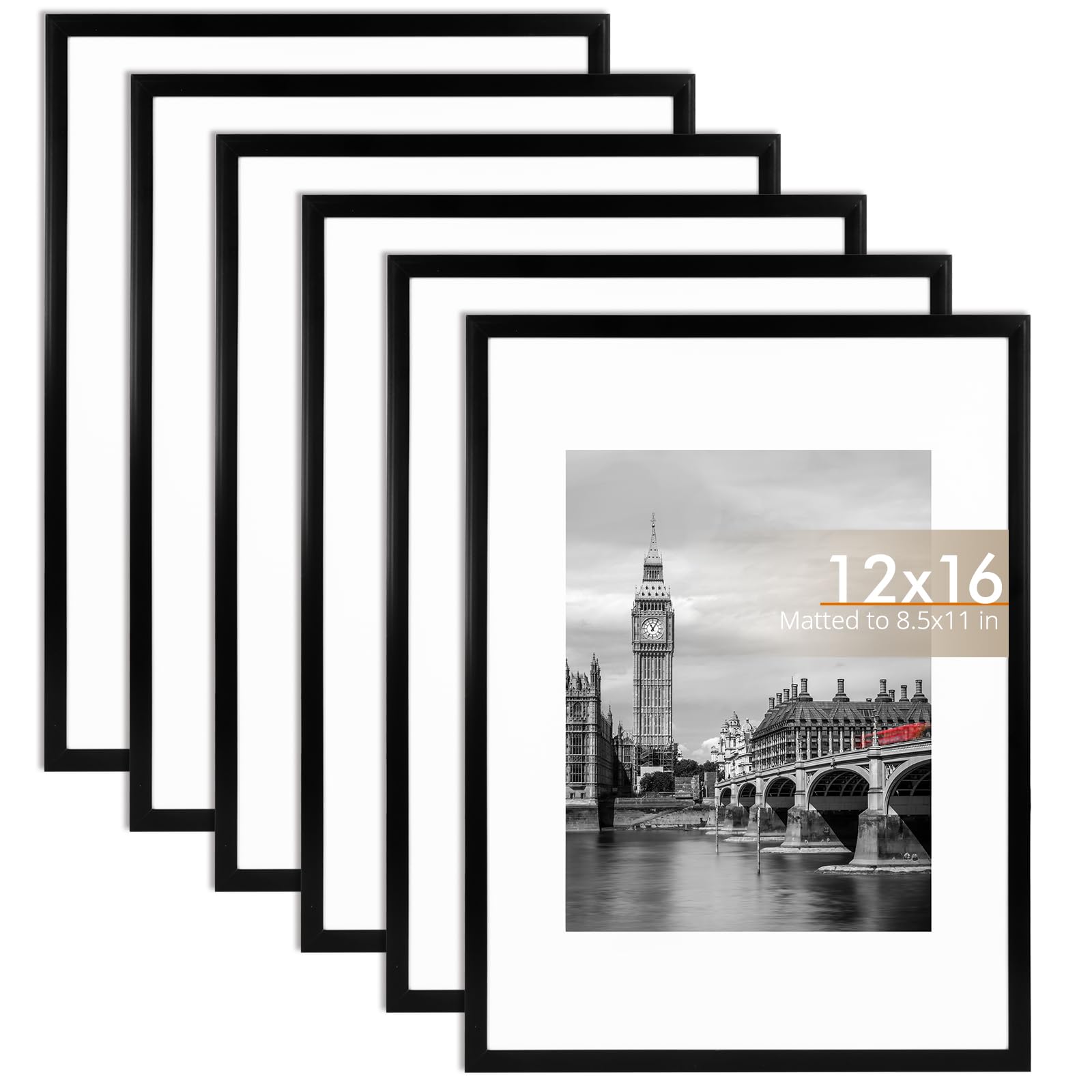 Fixwal Diamond Art Frames six-pack on wall ready for display in black