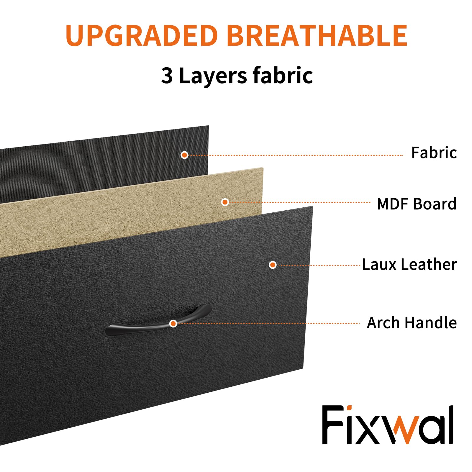 Fixwal breathable fabric drawers promote airflow while keeping items orderly.