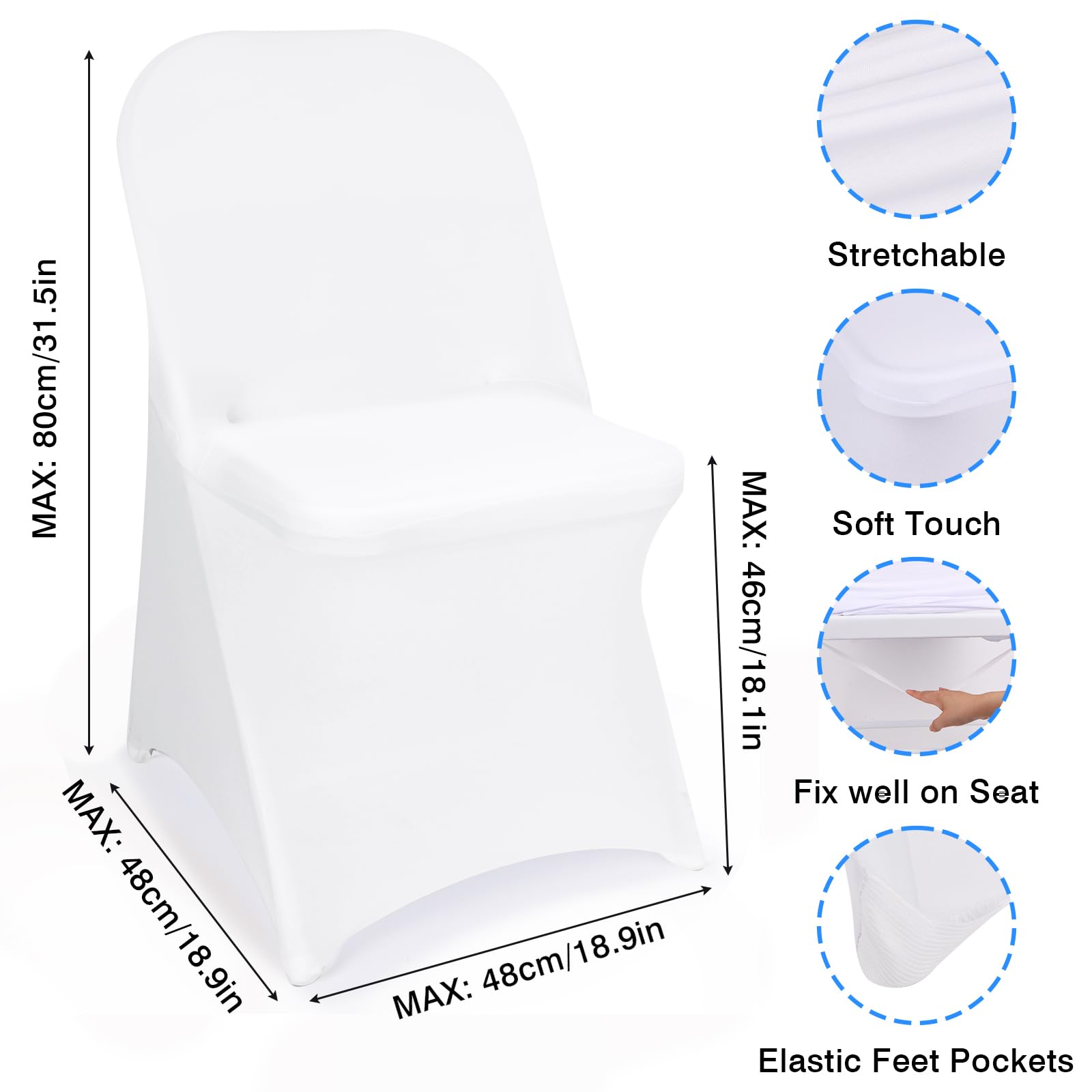 Fixwal easy-stretch folding chair cover quick setup for any event