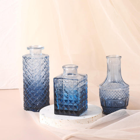Fixwal farmhouse blue vases centerpiece for cozy dining decor