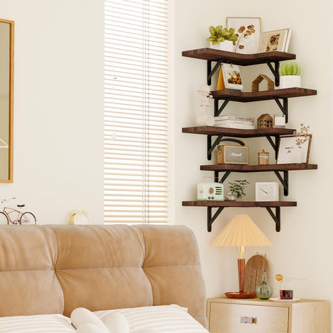 Fixwal paulownia wood shelves hold books and photos securely
